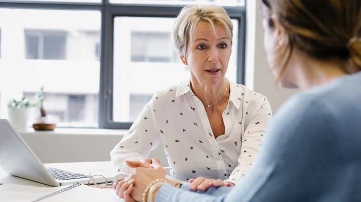 caregiver and patient meeting