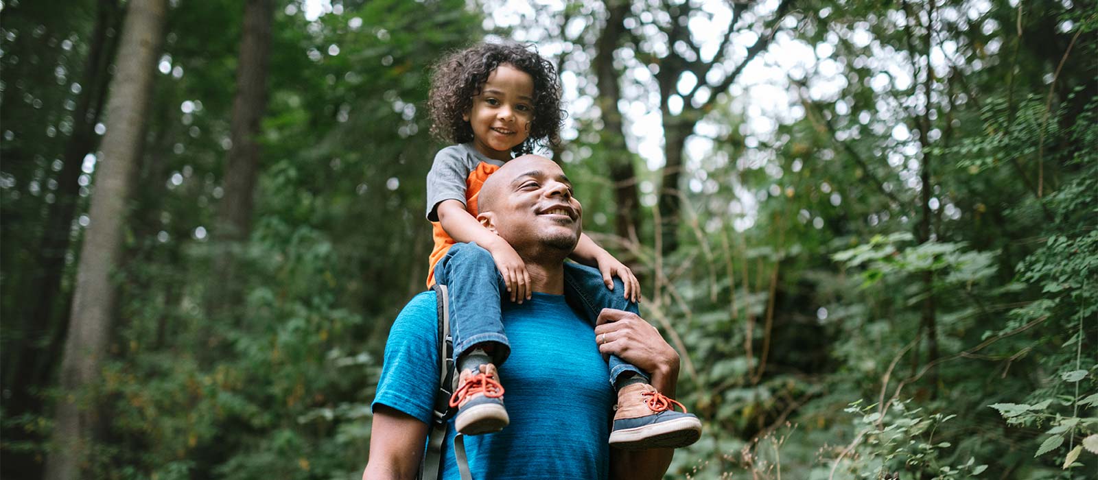 Father and son outdoors