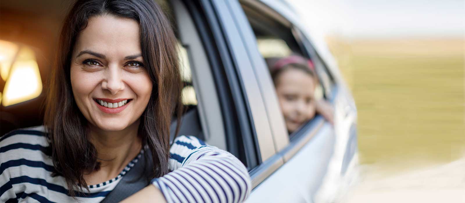 mom and child in car