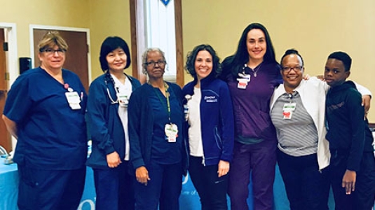 group of nurses at health fair